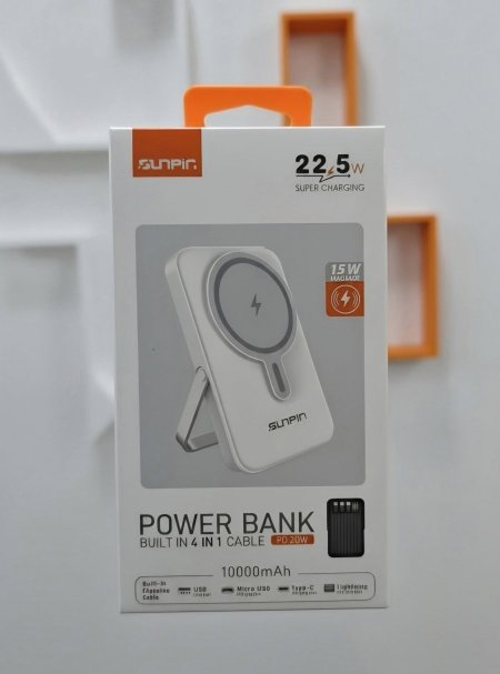 Power Bank Sunpir لا سلكي 4 in one